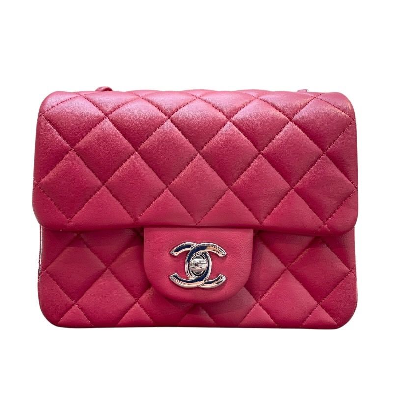 CHANEL Mini Matelassé 17 Pink & Silver Hardware Shoulder Bag
