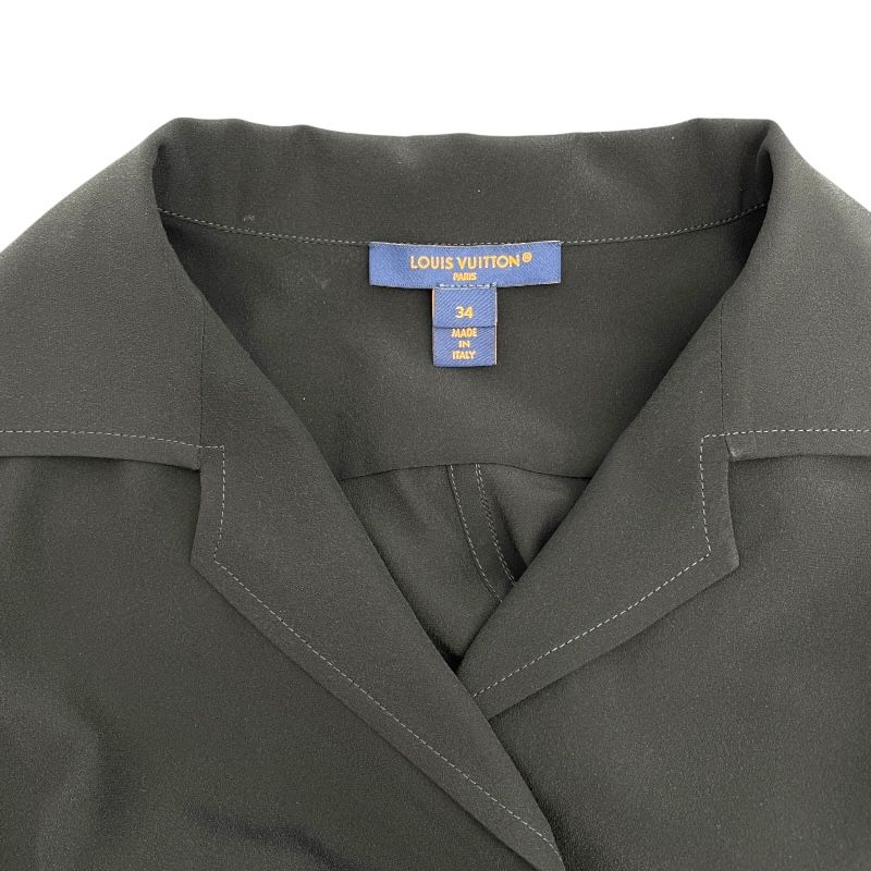 Louis Vuitton Asymmetrical Belt Dress in Black Silk - Size 34