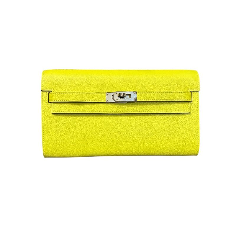 HERMES Kelly To Go B Stamp Lime Evercolor Shoulder Bag