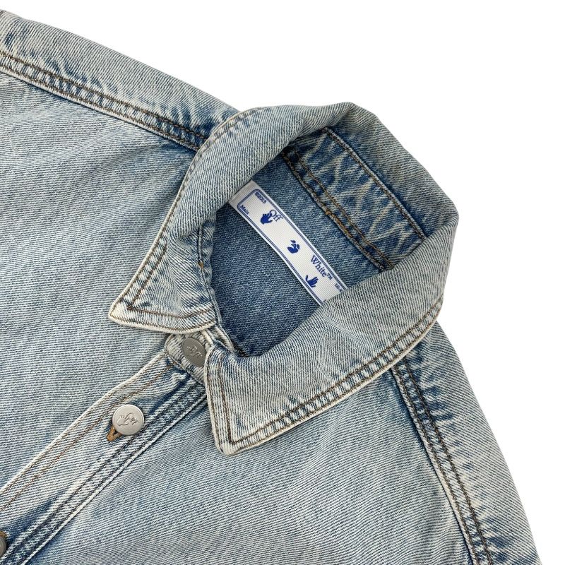 OFF-WHITE Indigo Printed Denim Jacket for Men - Exclusive Style