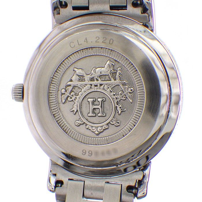 HERMES Clipper CL4.220 Quartz Watch with Ivory Dial - Exquisite Craftsmanship