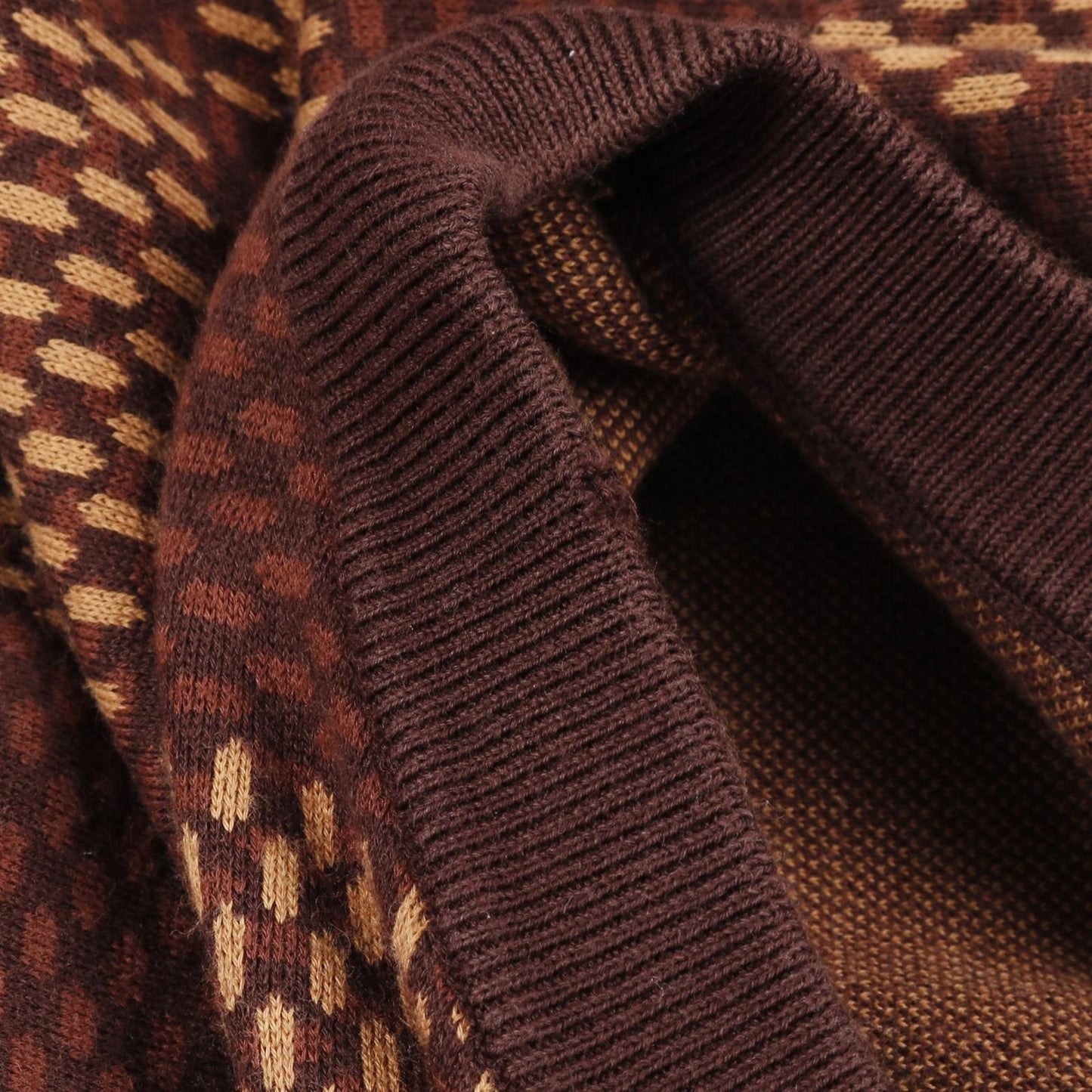 Louis Vuitton Brown Cotton Damier Crew Neck Short Sleeve Top