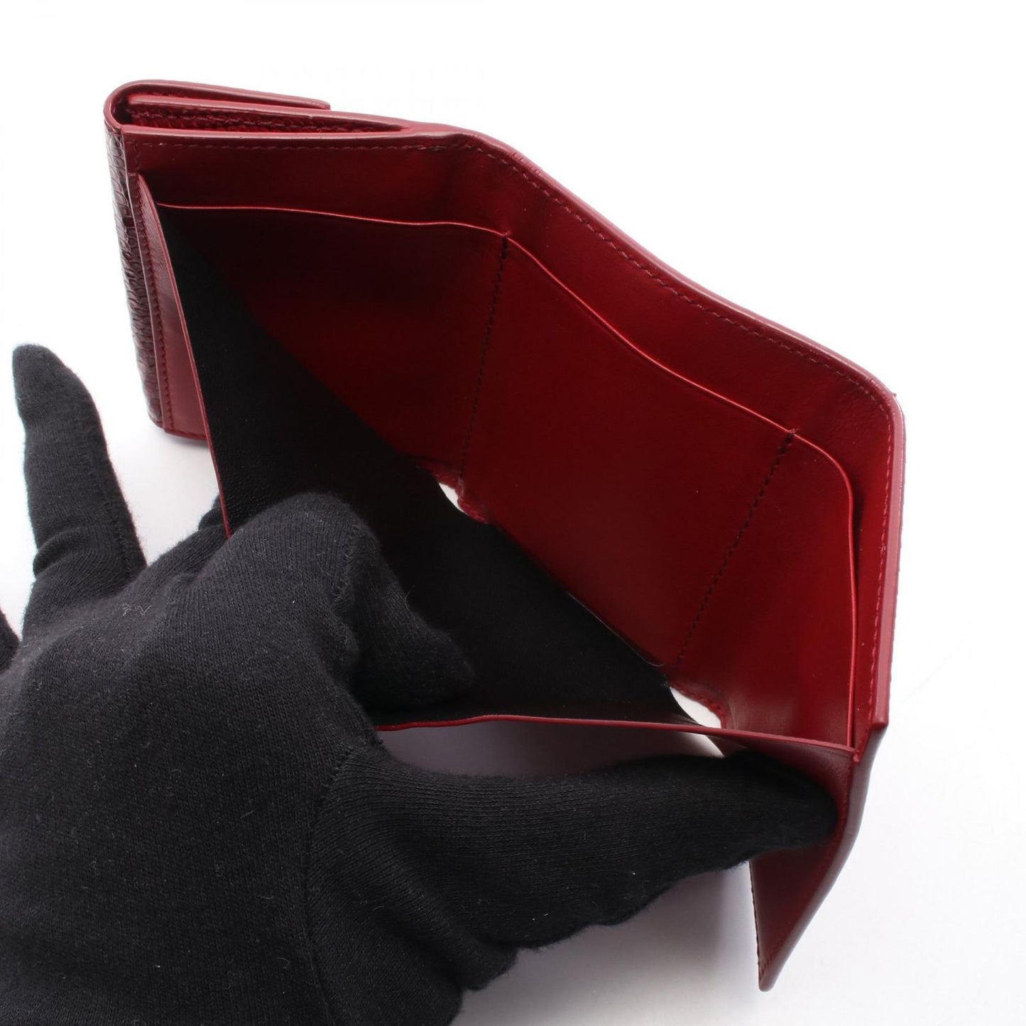 JIL SANDER Baby Wallet in Deep Cherry Leather - Exquisite Compact Design