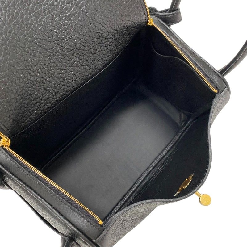 HERMES Lindy 26 Black Togo Leather Handbag with Gold Hardware