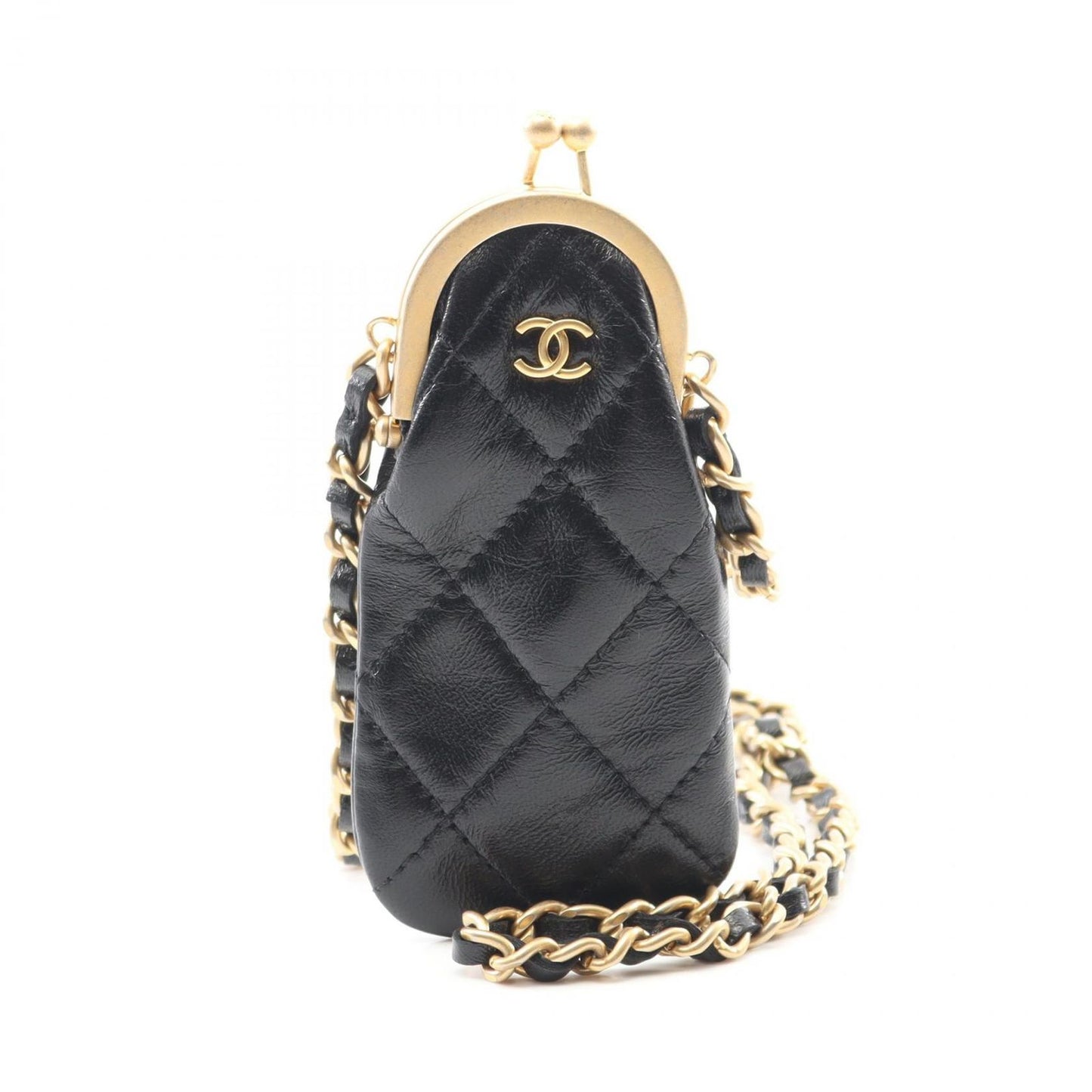 CHANEL Matelassé Lip Case in Black Leather - Exquisite Craftsmanship