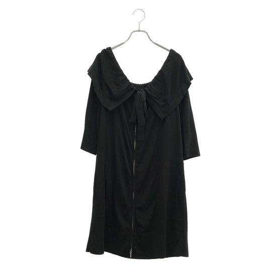 FOXEY Black Silk Zip-Up Long Cardigan - Elegant Luxury Layering