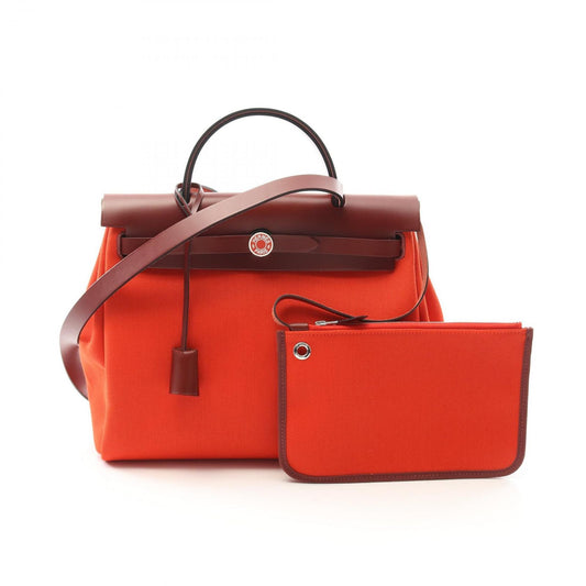HERMES Élan Handbag in Rouge Piment & Rouge Ash - Timeless Elegance