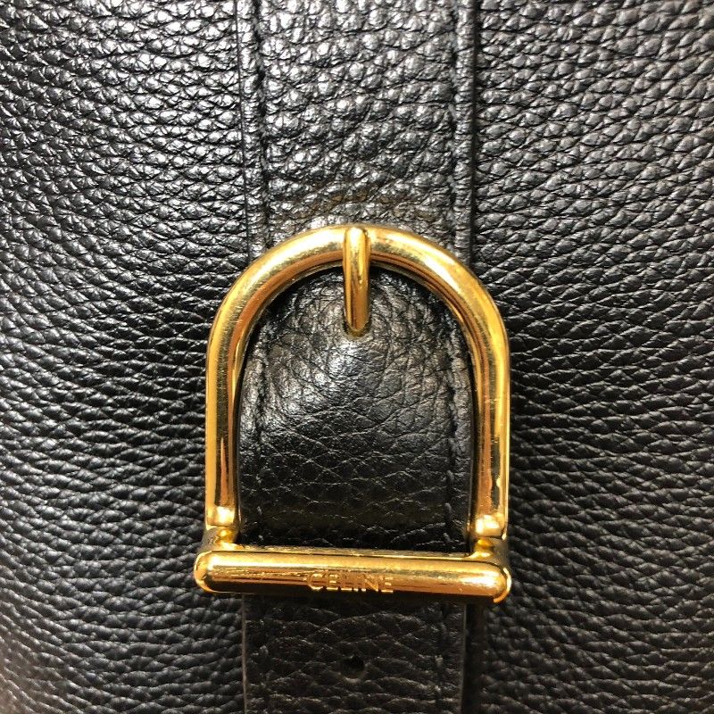 CELINE Black Sis Bucket Bag with Gold Hardware - Timeless Elegance