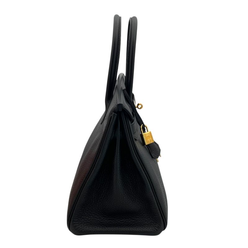 HERMES Birkin 30 D Stamp Black & Gold Hardware Handbag