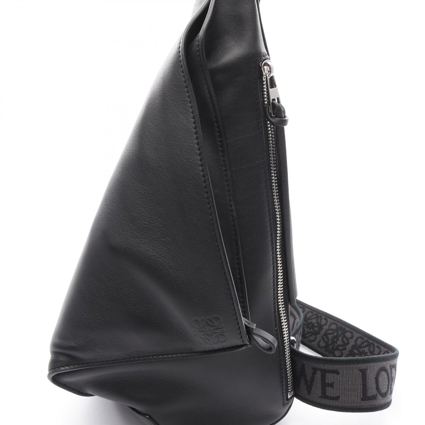 LOEWE Anton Sling Black Leather Crossbody Bag - New