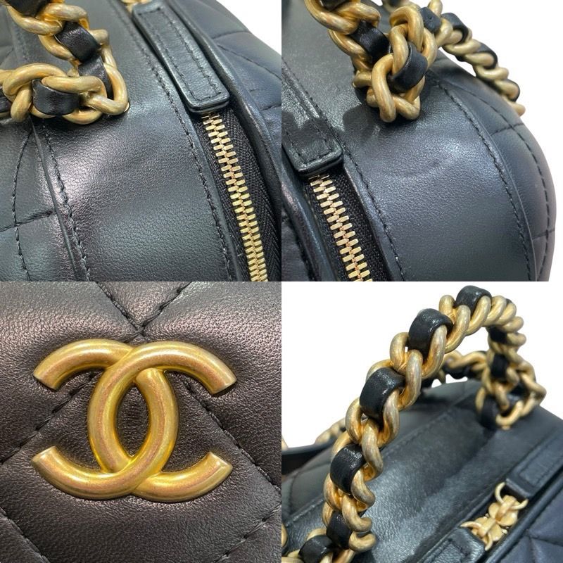 CHANEL Matelassé 2WAY Shoulder Bag in Black & Gold Hardware