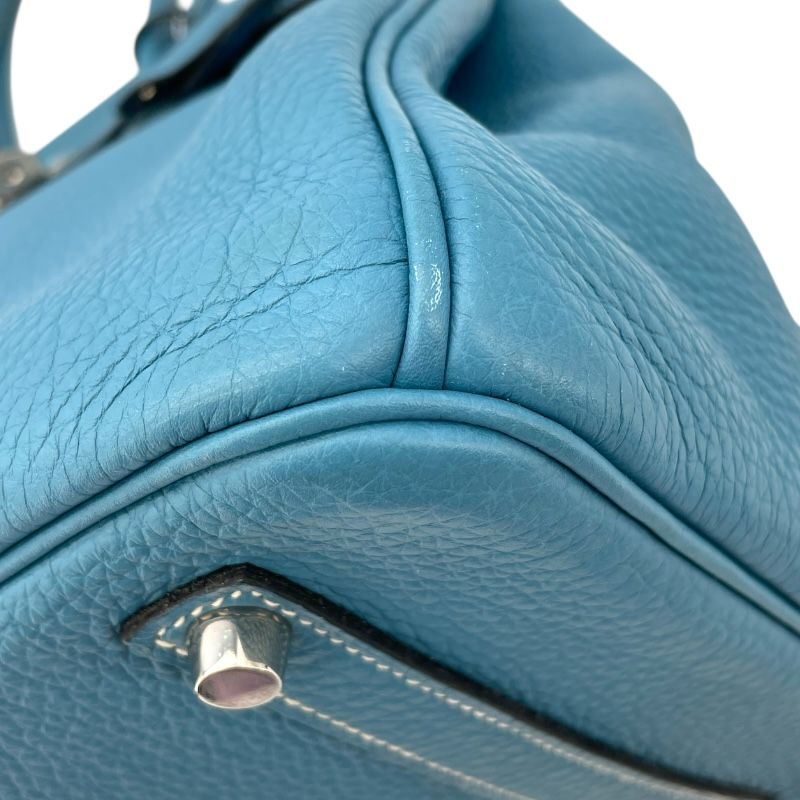 HERMES Birkin 35 Blue Jean Togo Handbag with Silver Hardware