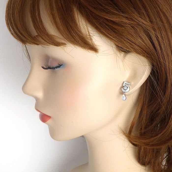 CHANEL Eternal No.5 Diamond Drop Earrings in K18 White Gold