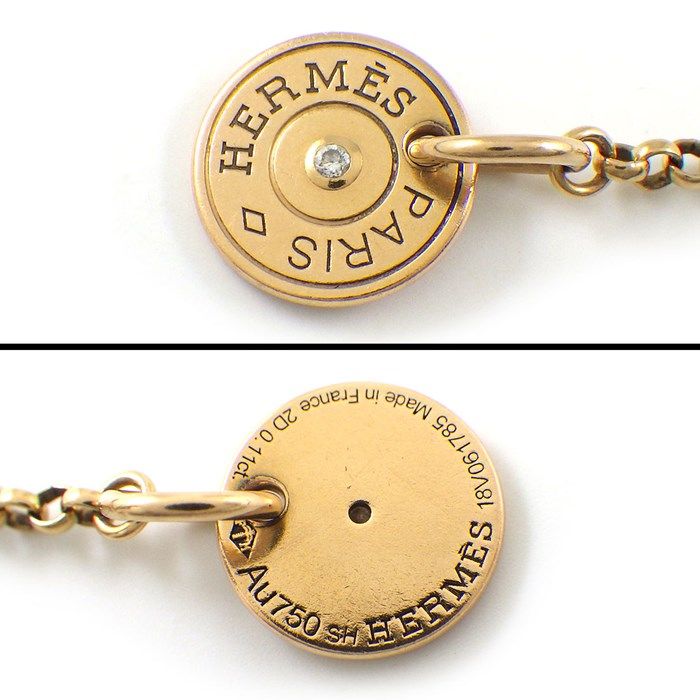 HERMES Gambard Bracelet with Diamond - K18 Pink Gold