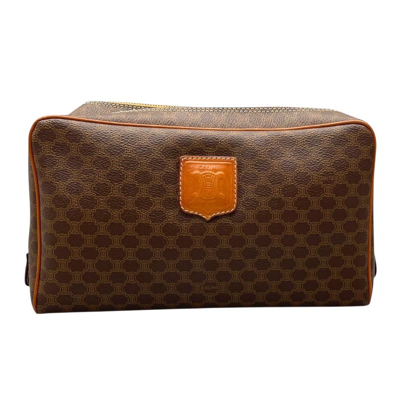 CELINE Macadam Brown PVC Pouch - Timeless Elegance