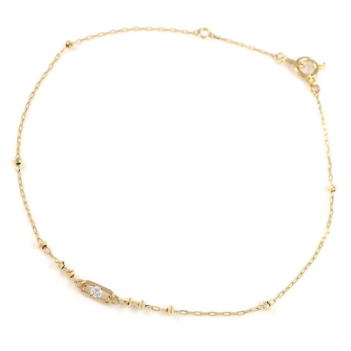 Exquisite Diamond Link Bracelet in 18K Yellow Gold - 0.02ct
