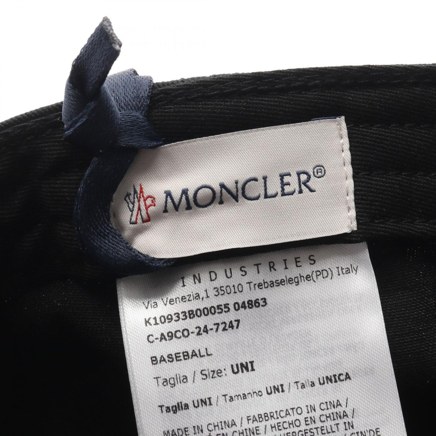 MONCLER Black Baseball Cap - Unisex, New, Exclusive Design