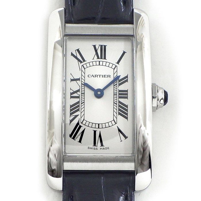 Cartier Tank Américaine SM WSTA0043 - Exquisite Silver Dial & Black Crocodile Strap