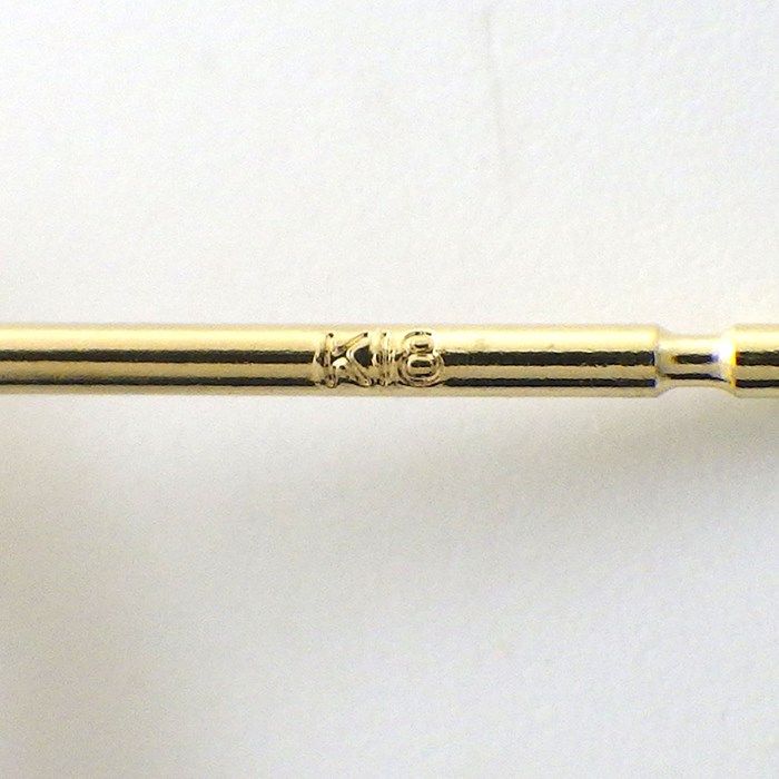 Elegant K18YG Pearl Oval Link Motif Swing Earrings