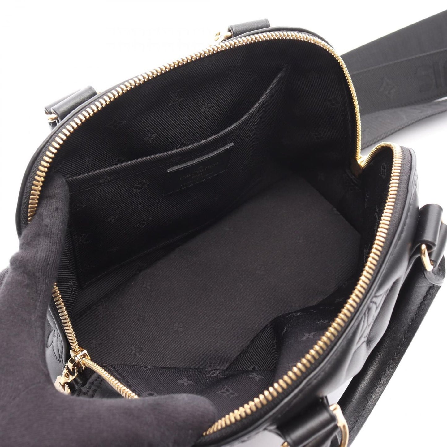 Louis Vuitton Alma Soft BB Bubblegram Handbag in Noir Leather