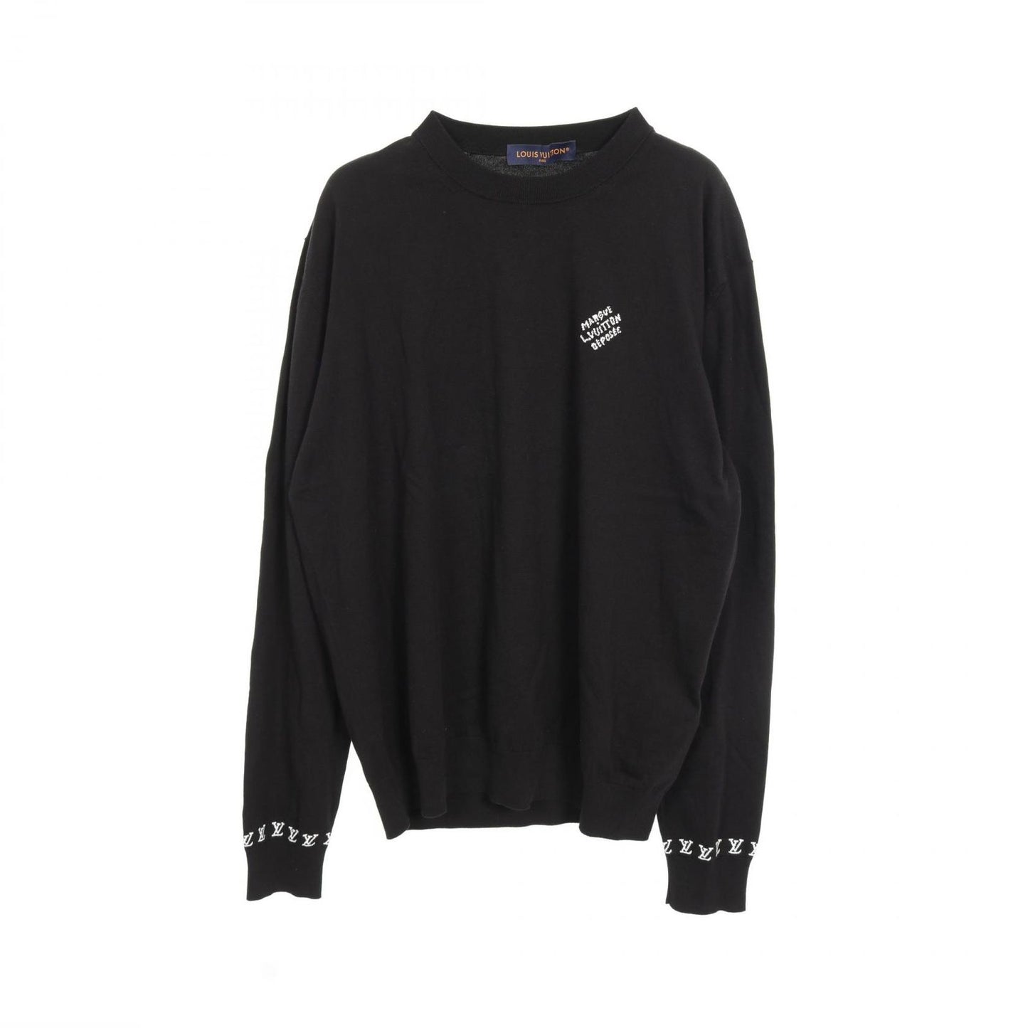 Louis Vuitton Logo Knit Sweater - Timeless Elegance in Black