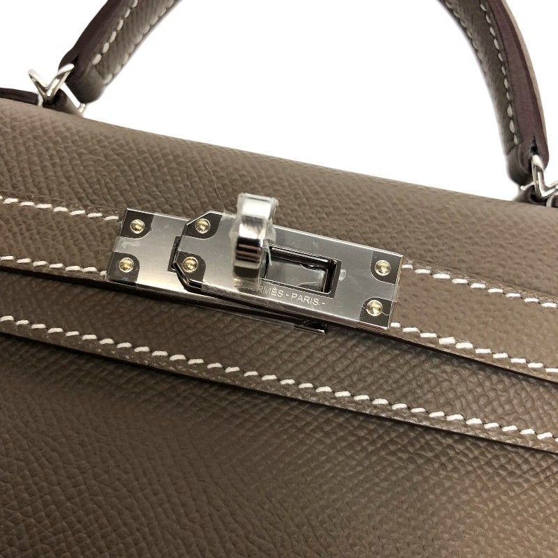 HERMES Mini Kelly 2 in Etoupe with Silver Hardware - Exquisite Craftsmanship