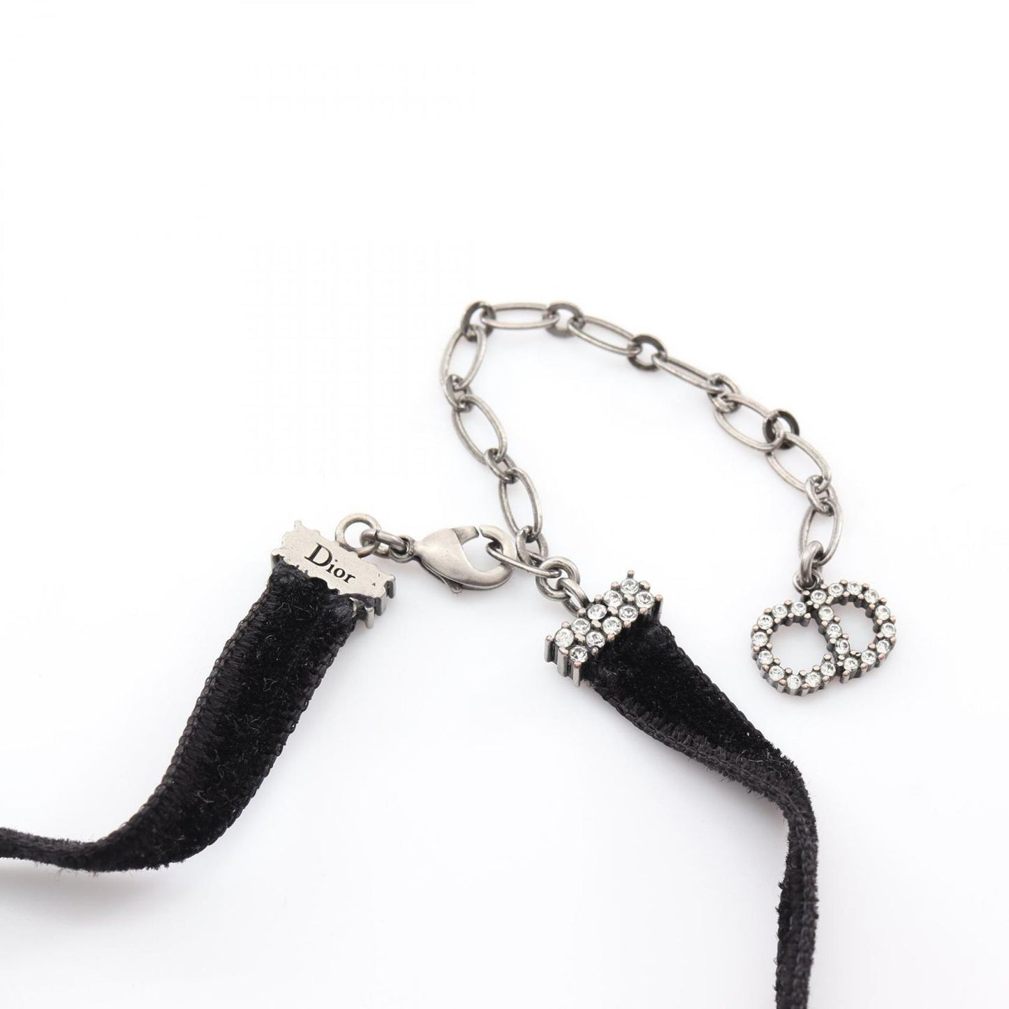 Dior Logo Choker Necklace in Black Stainless Steel