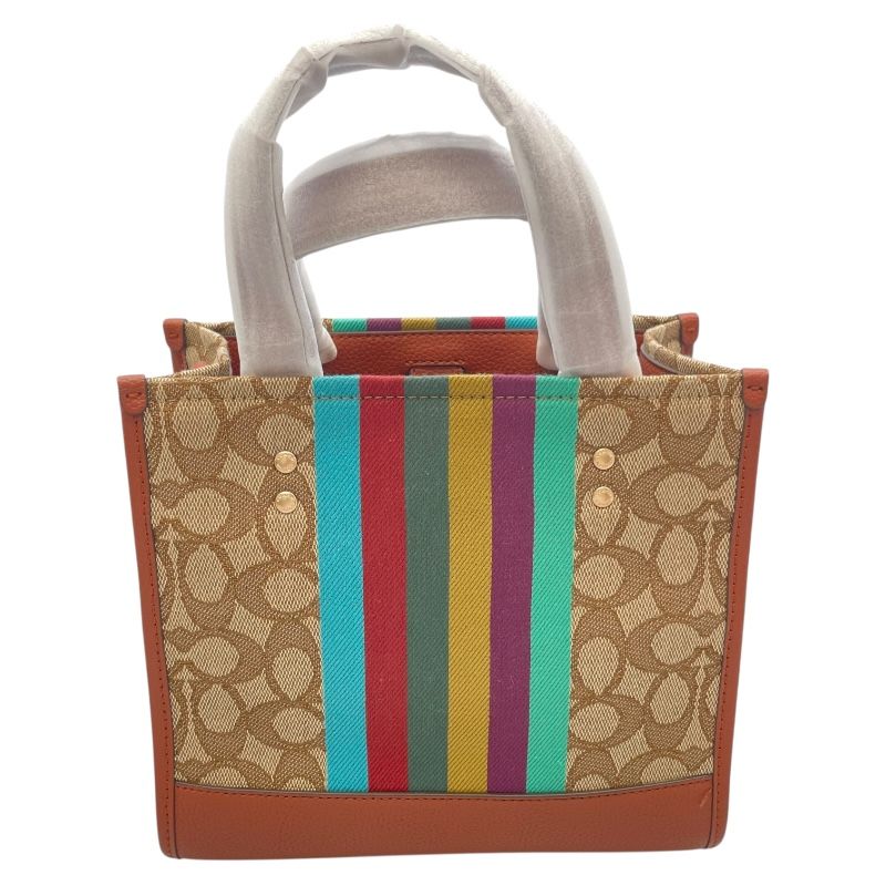 COACH Signature 2WAY Beige Canvas & Leather Shoulder Bag