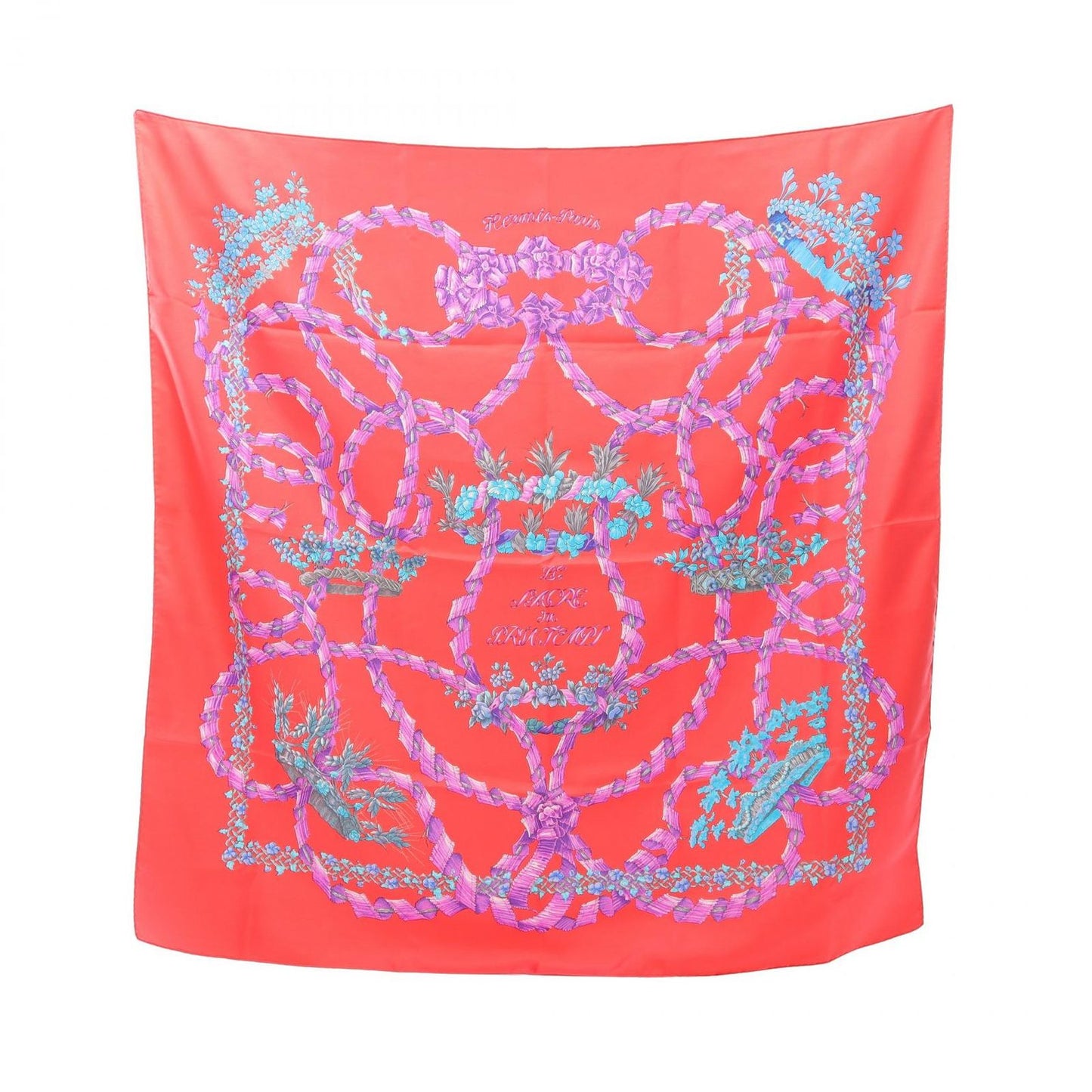 HERMES Silk Scarf 'Le Sacre du Printemps' - Exquisite Pink & Multicolor