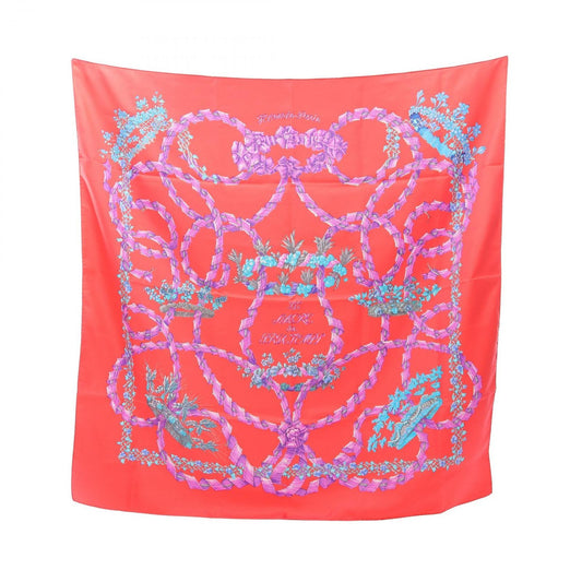 HERMES Silk Scarf 'Le Sacre du Printemps' - Exquisite Pink & Multicolor