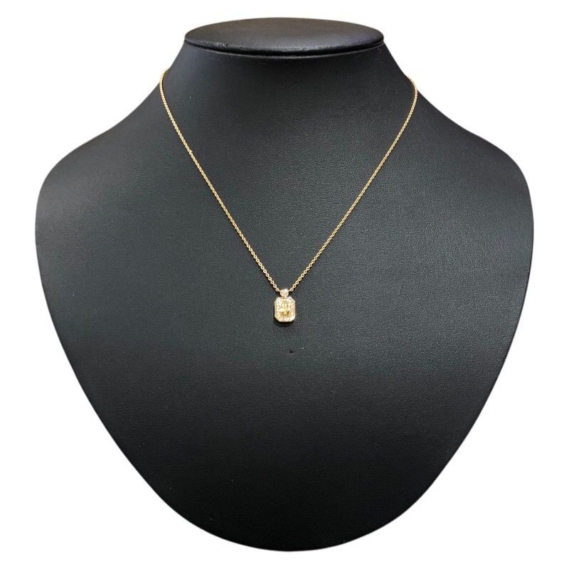 HARRY WINSTON HW Logo Necklace in 750 Yellow Gold - Exquisite Elegance