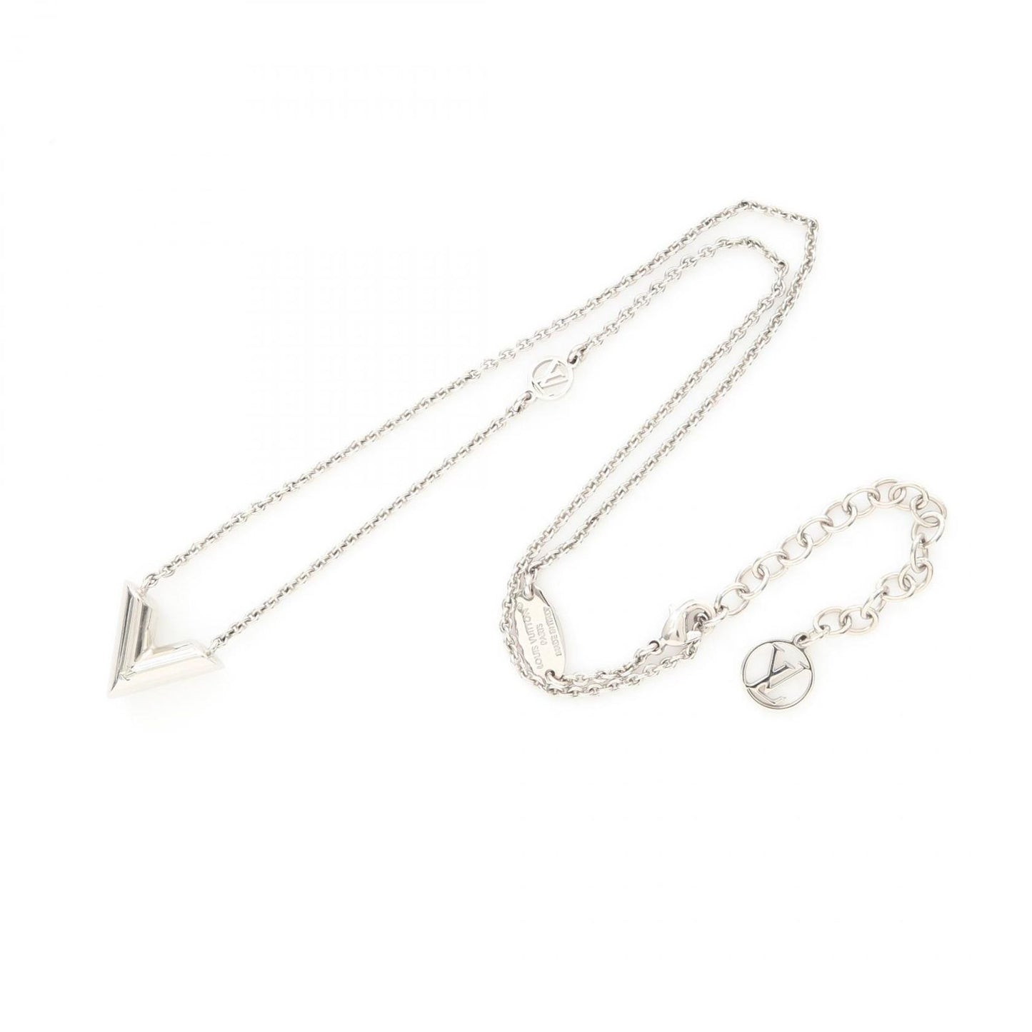 Louis Vuitton Essential V Necklace in Silver Stainless Steel