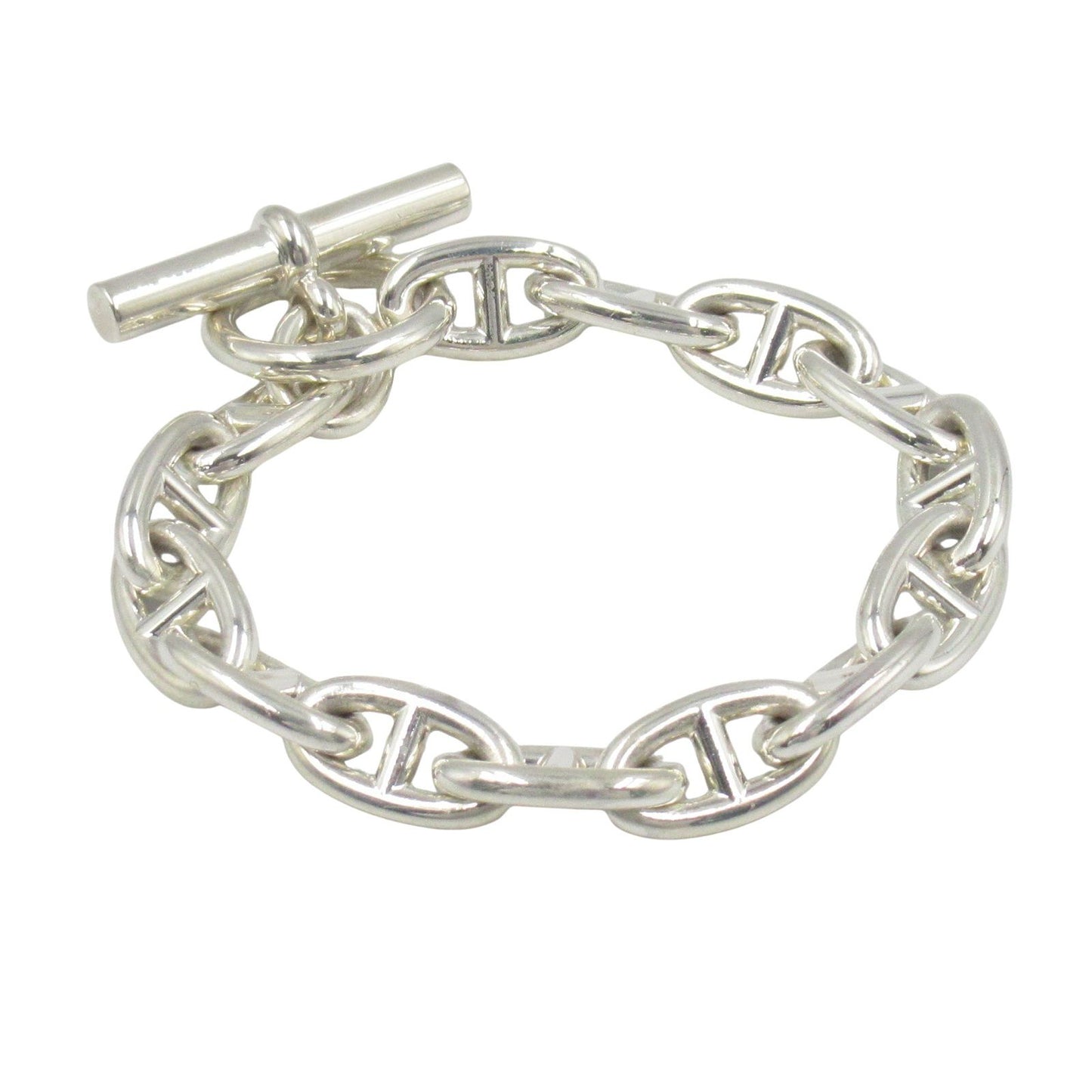 HERMES Silver 925 Chaine d'Ancre GM Bracelet - 19cm