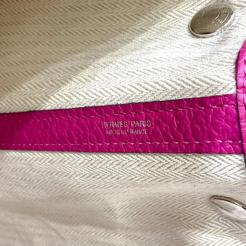 HERMES Garden Party PM Handbag in Rose Purple with Silver Hardware