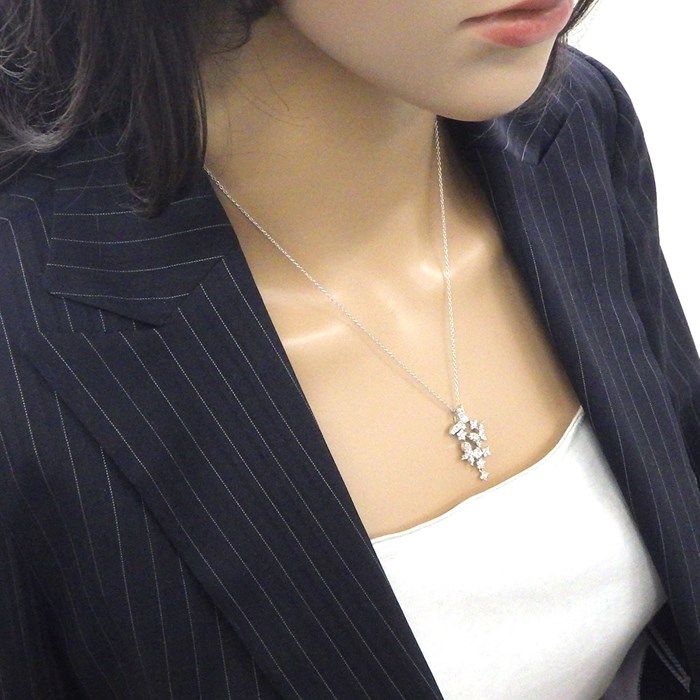 Exquisite Diamond Butterfly Necklace in K18 White & Pink Gold