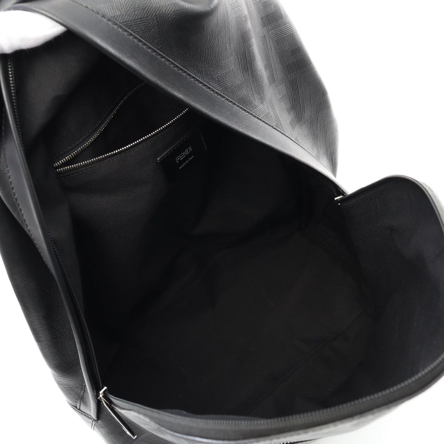 FENDI Kiodo Shadow Diagonal Backpack in Black Leather