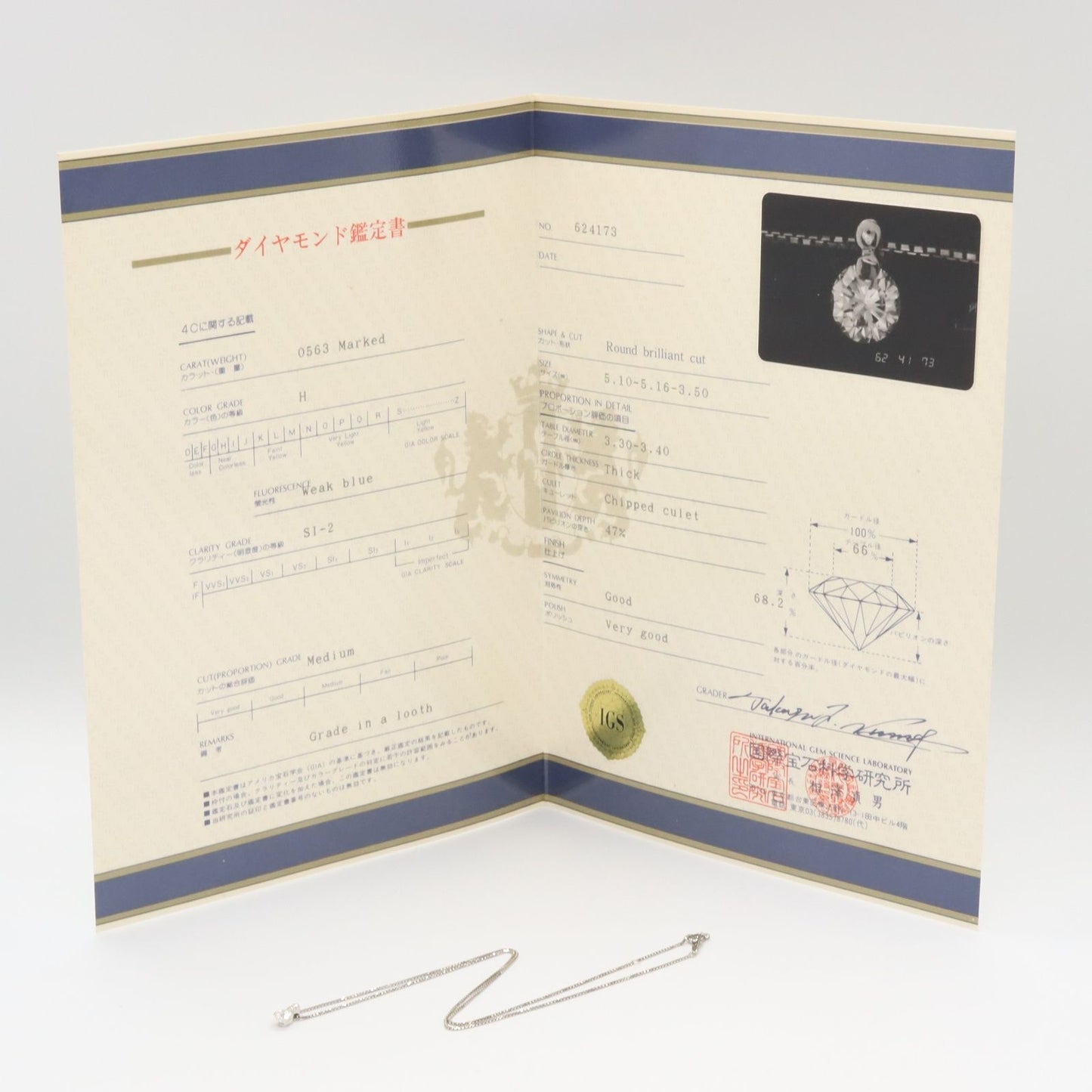 Exquisite Diamond Pendant Necklace in Platinum - 0.563ct