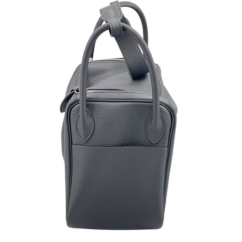 HERMES Lindy 30 Handbag in Black Togo Leather with Silver Hardware