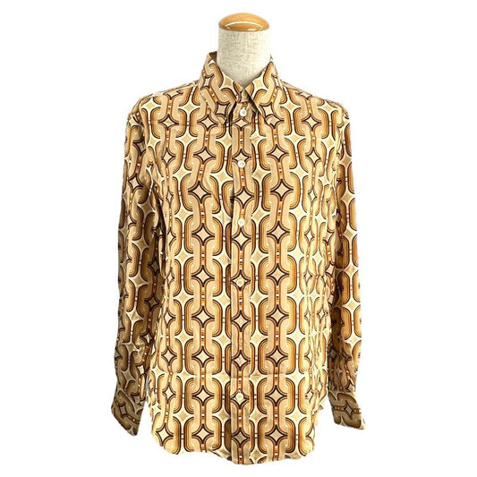 CELINE Chain Print Silk Blouse - Multicolor Elegance