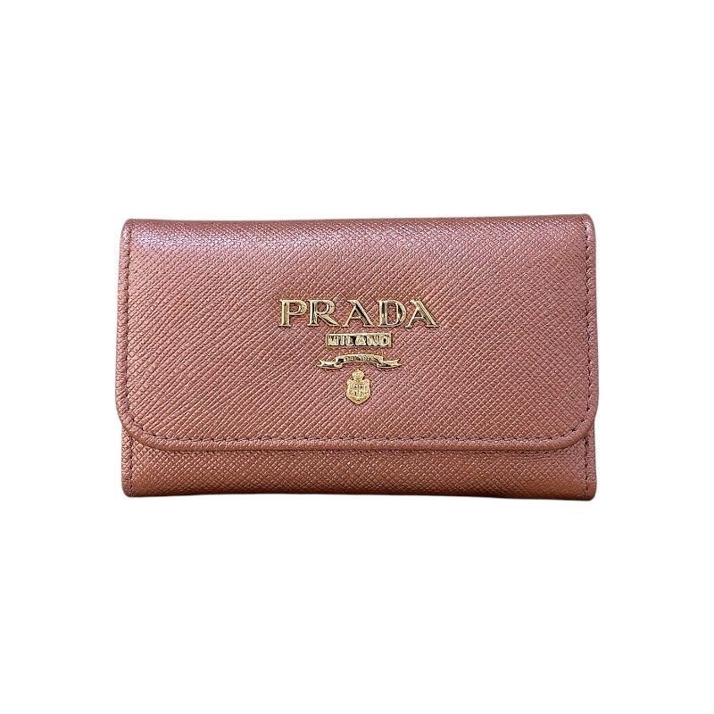 PRADA Pink Gold Saffiano 6-Key Case - Exquisite Luxury Accessory