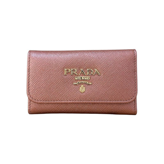 PRADA Pink Gold Saffiano 6-Key Case - Exquisite Luxury Accessory