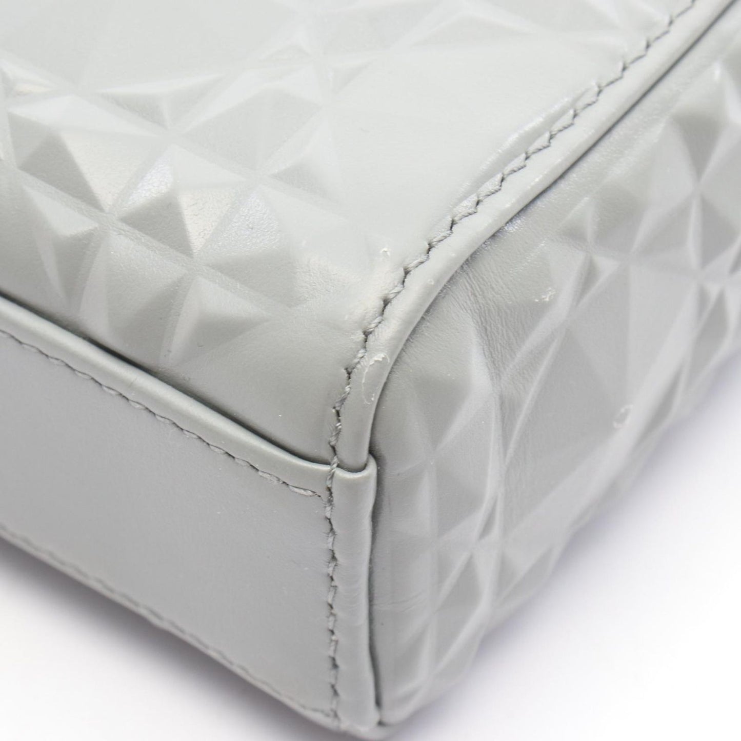 Dior Lady D-Joy Medium Diamond Cannage Handbag in Gray Leather