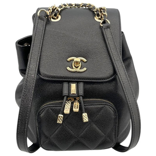 CHANEL Matelassé Backpack AS3530 in Black Caviar Leather