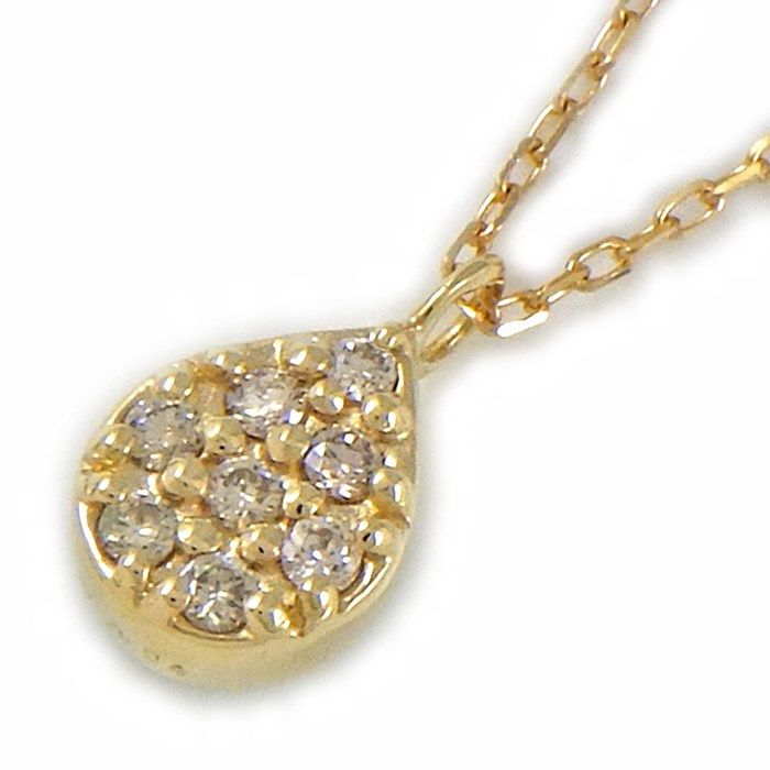 Elegant Green Chalcedony & Diamond Drop Necklace in K10YG