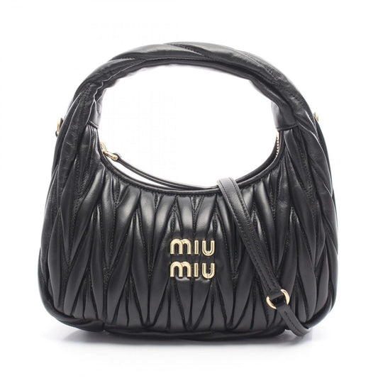 Miu Miu Wonder Matelassé Hobo Bag - Black Leather Luxury Handbag