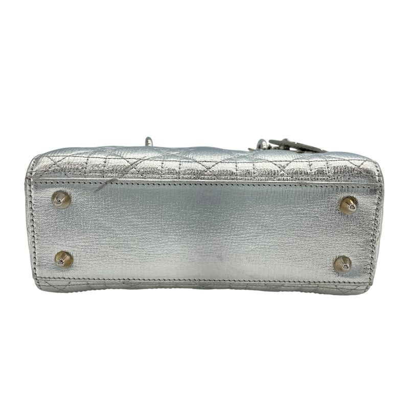 Christian Dior My Lady Dior Silver Leather Shoulder Bag