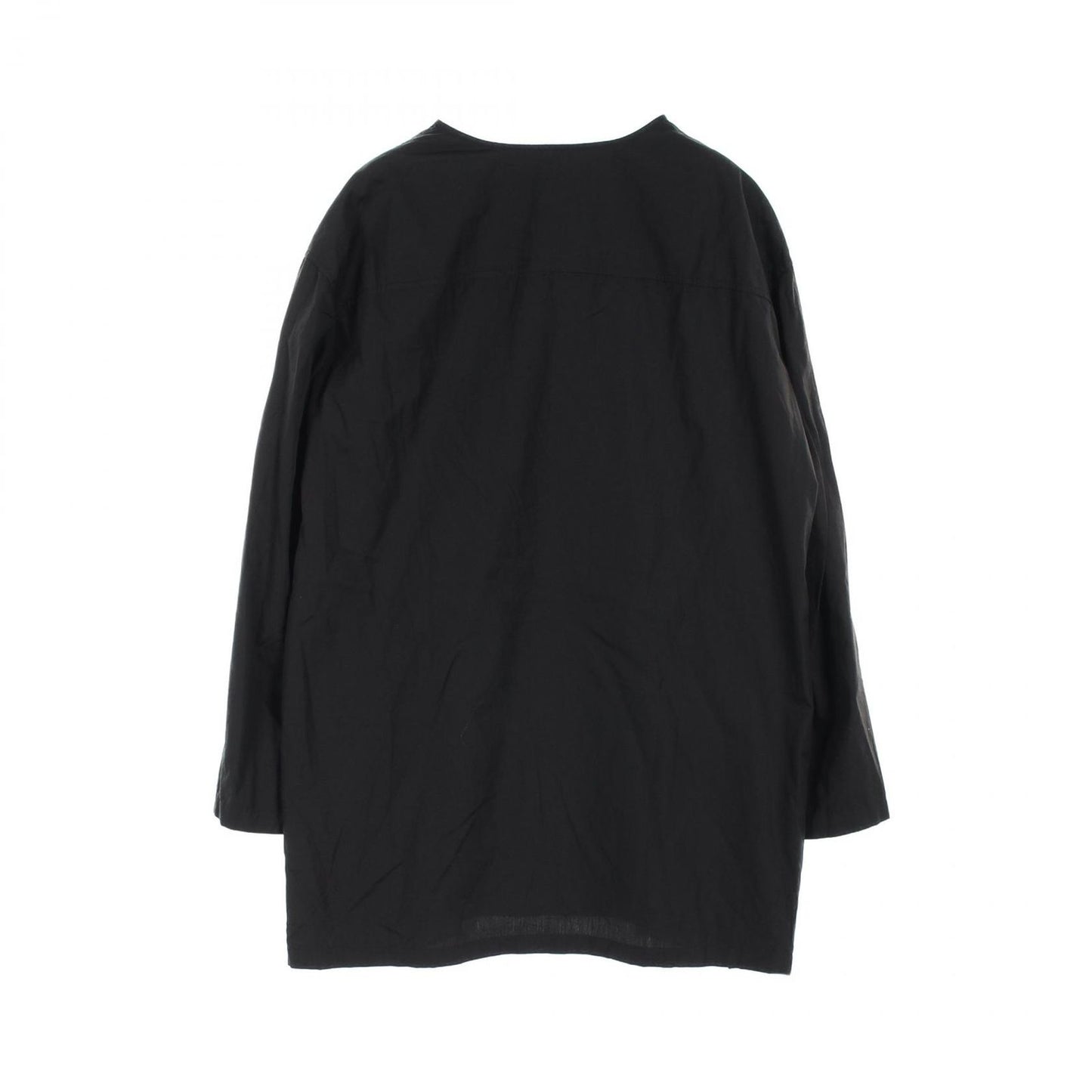 HERMES Black Cotton No-Collar Dress - Timeless Elegance
