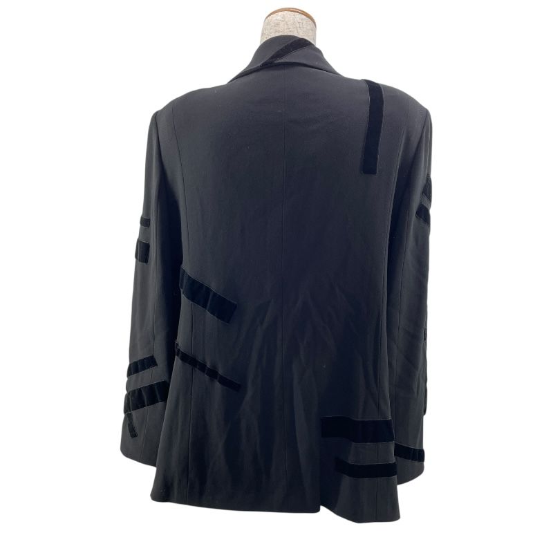CHANEL Vintage Velvet Tape Tailored Jacket P11559 - Black Wool