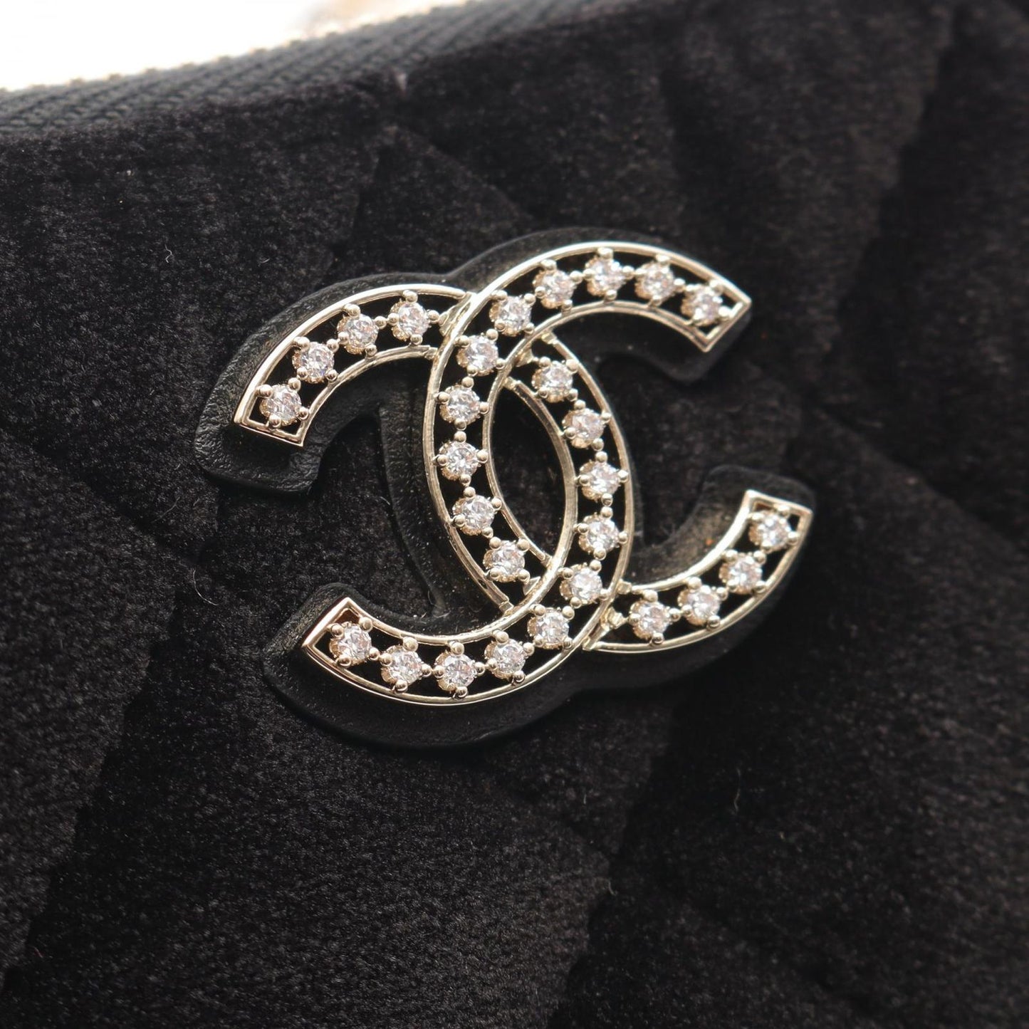 CHANEL Mini Matelassé Hobo Shoulder Bag in Black Fabric