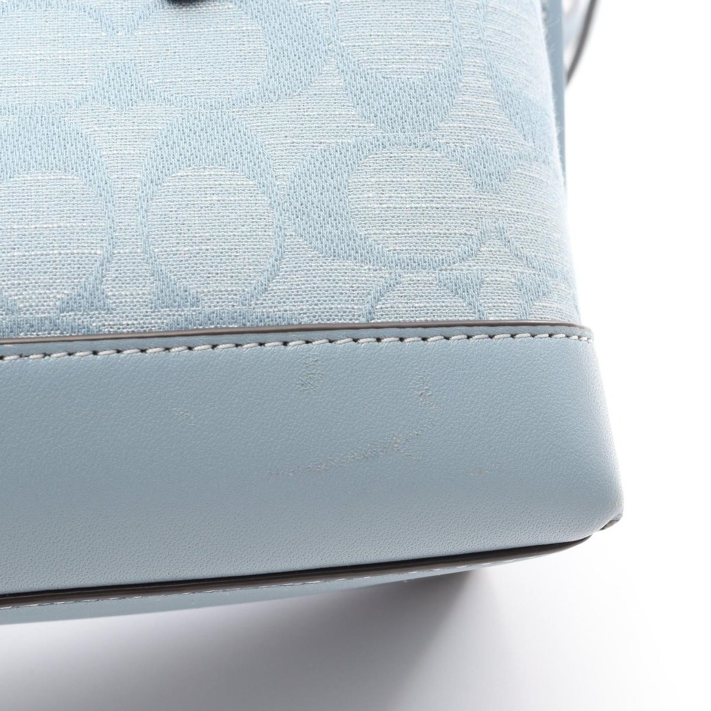 COACH Molly Tote 25 Signature Chambray Handbag - Blue Canvas & Leather